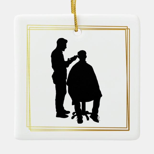 Cerâmica Ornamento de Barber Day (Frente)
