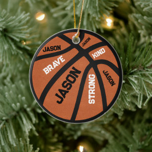 Cerâmica Ornamento de Basquete Personalizado Adicione Seu N