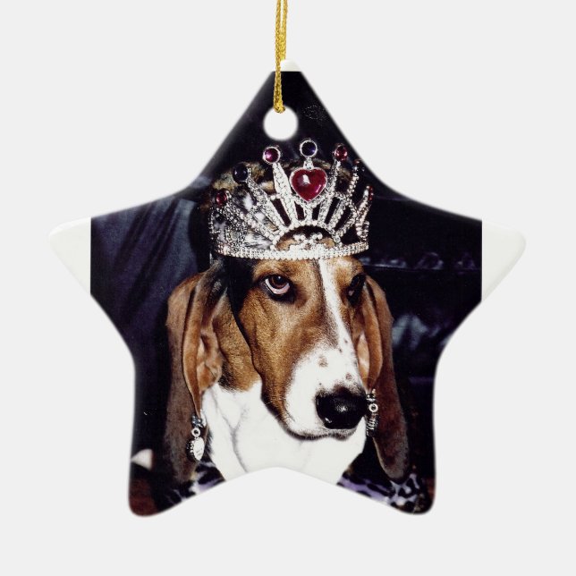 Cerâmica Ornamento de Basset Hound (Frente)