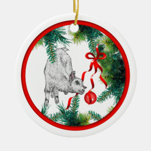 Cerâmica Ornamento De Bebês E Fita
