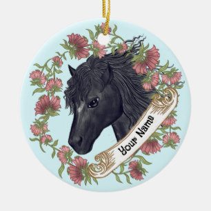 Cerâmica Ornamento de Bellflower Black Horse