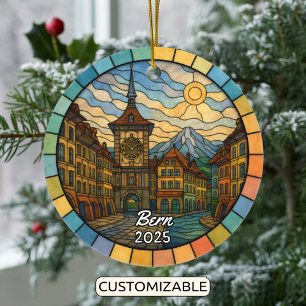 Cerâmica Ornamento de Berna de Vidro Conservado Personaliza