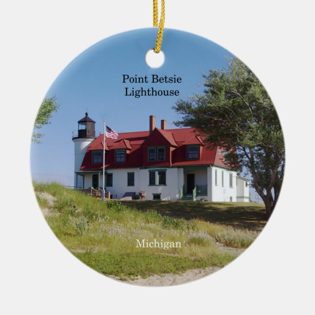 Cerâmica Ornamento de Betsie Lighthouse (Frente)