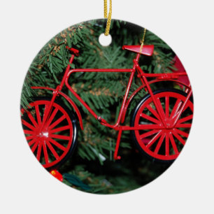 Cerâmica Ornamento de Bicicletas em uma Árvore de Natal