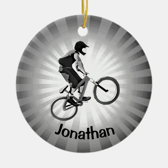 Cerâmica Ornamento de Biking Personalizado (Frente)