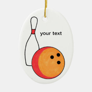 Cerâmica Ornamento de bola de boliche e pino