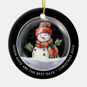 Cerâmica Ornamento de Bola de Neve com Boneco de Neve Perso