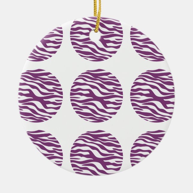 Cerâmica Ornamento de Bolinhas de Impressão Zebra (Frente)