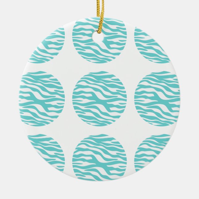 Cerâmica Ornamento de Bolinhas de Impressão Zebra (Frente)