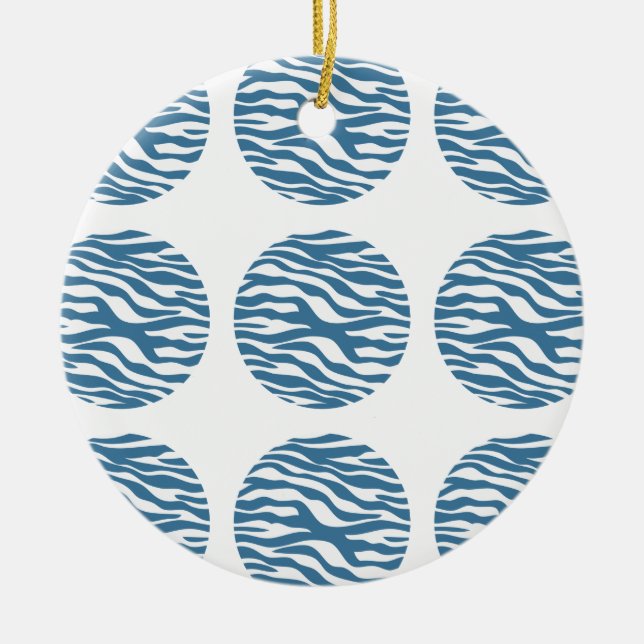 Cerâmica Ornamento de Bolinhas de Impressão Zebra (Frente)