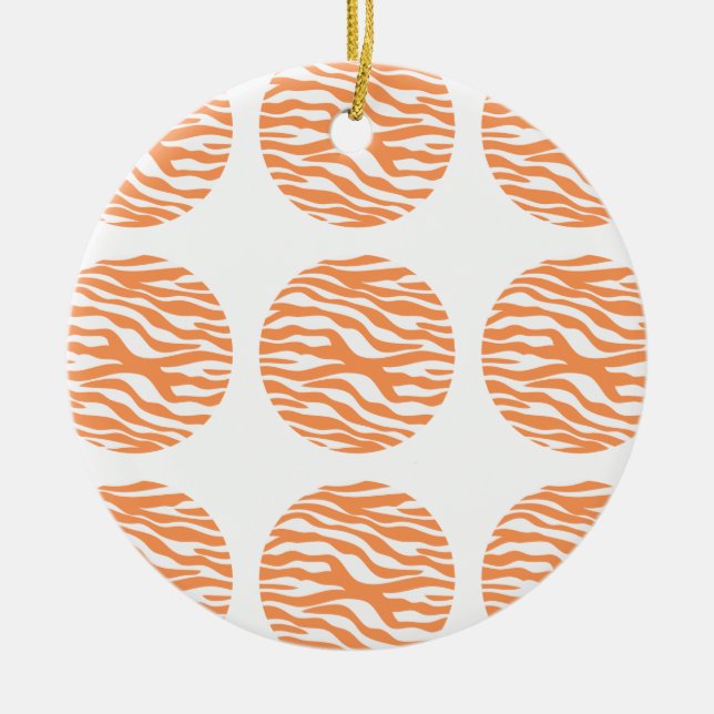 Cerâmica Ornamento de Bolinhas de Impressão Zebra (Frente)