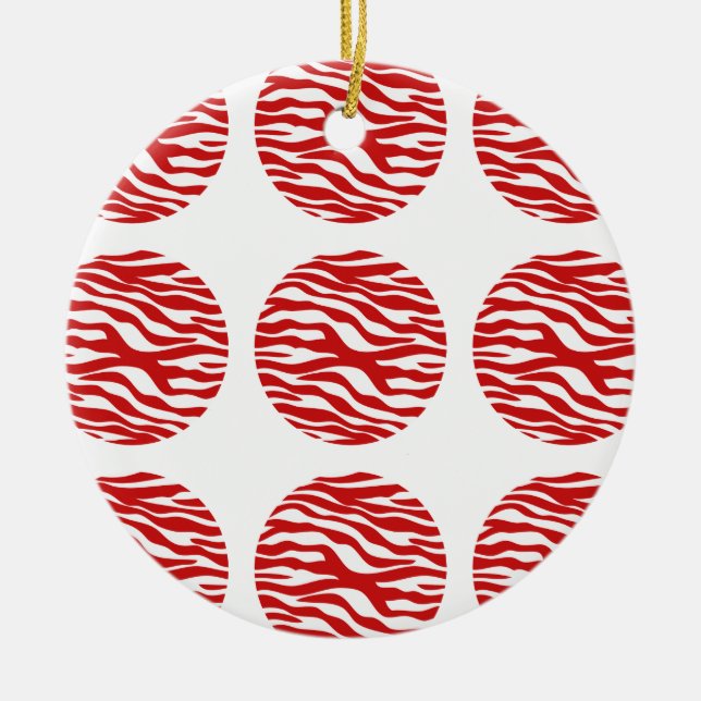Cerâmica Ornamento de Bolinhas de Impressão Zebra (Frente)
