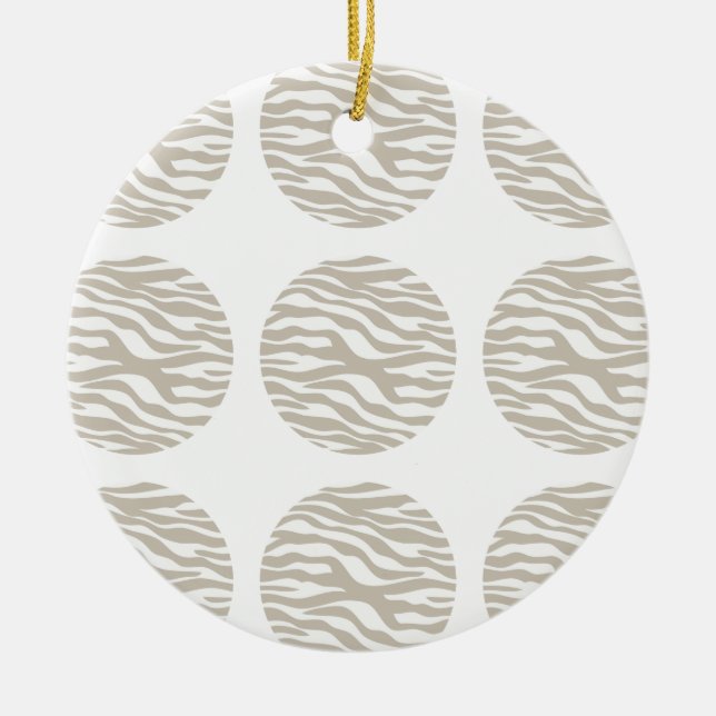 Cerâmica Ornamento de Bolinhas de Impressão Zebra (Frente)