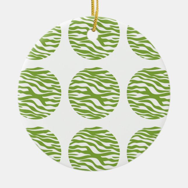 Cerâmica Ornamento de Bolinhas de Impressão Zebra (Frente)
