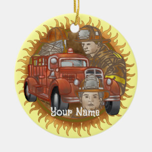 Cerâmica ornamento de bombeiros Buddy Firecaminhão