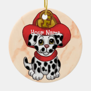 Cerâmica Ornamento de bombeiros de cães-piranhinhos