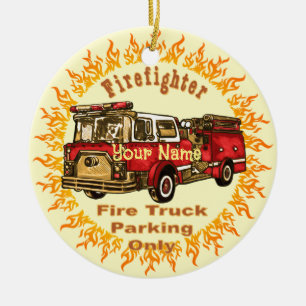 Cerâmica ornamento de bombeiros personalizados do Firecamin