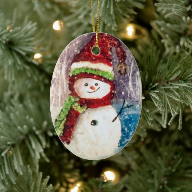 Cerâmica ornamento de boneco de neve (Árvore)