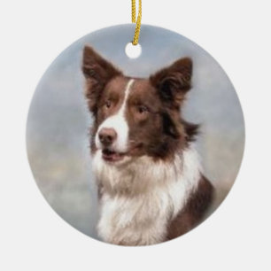 Cerâmica Ornamento de border collie