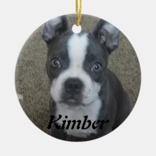 Cerâmica Ornamento de Boston Terrier