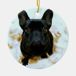 Cerâmica Ornamento De Bulldog Francês Com Sua Foto