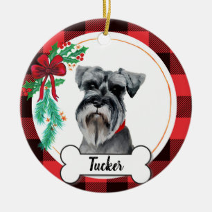 Cerâmica Ornamento de Cachorro Schnauzer