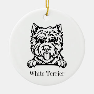 Cerâmica Ornamento de cães de Terrier White West Highland