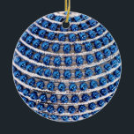 Cerâmica Ornamento de Cama Azul<br><div class="desc">ornamento cerâmico redondo,  com uma imagem,  em ambos os lados,  de um ornamento de pasta azul. Veja toda a coleção de Pedidos de Hanukkah na categoria HOME na seção HOLIDAYS.</div>