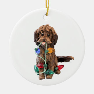 Cerâmica Ornamento de cão de chocolate