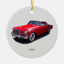 ornamento de carro clássico vermelho em 1956