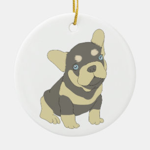 Cerâmica Ornamento de Cartoon de Cãozinho-Cãozinho francês