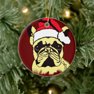 Cerâmica Ornamento de Cartoon do Bulldog Francês