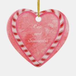 Cerâmica Ornamento de Casamento Cardíaco Candy Cane, Person