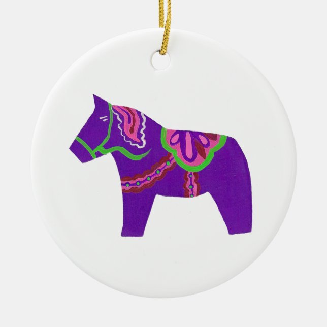 Cerâmica Ornamento de Cavalo Roxo Dala (Frente)