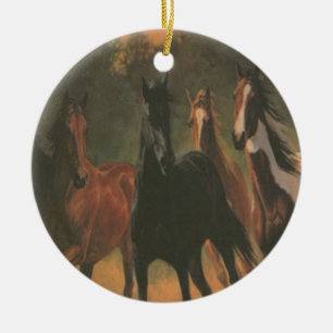 Cerâmica Ornamento de Cavalos Selvagens