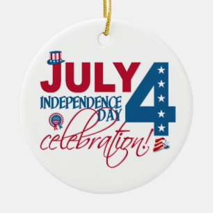 Cerâmica Ornamento de celebração 4 de julho - personalize!