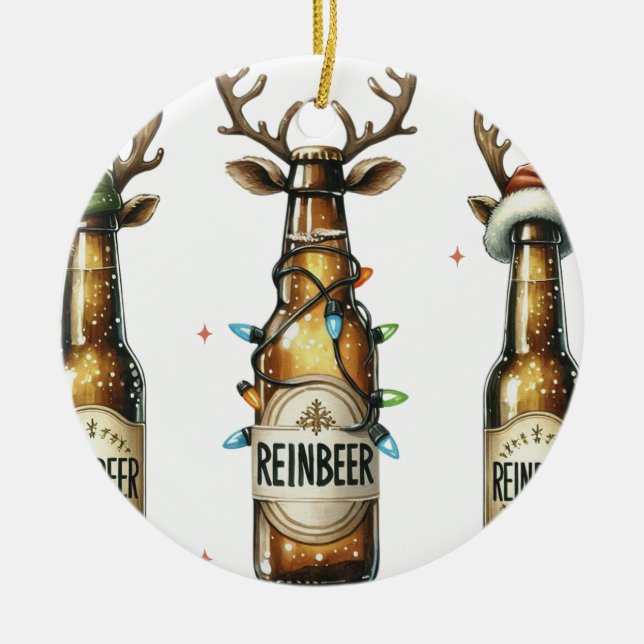 Cerâmica Ornamento de Cerveja de Natal (Frente)