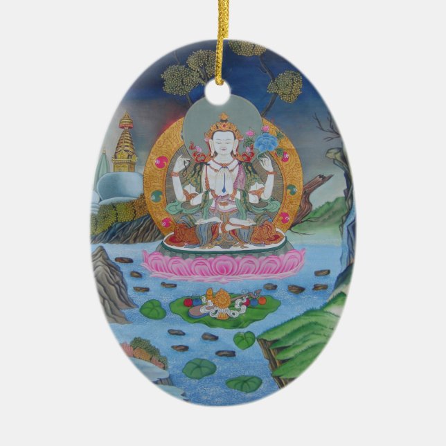 Cerâmica Ornamento de Chenrezig (Frente)