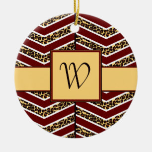 Cerâmica Ornamento de Chevron do impressão do leopardo