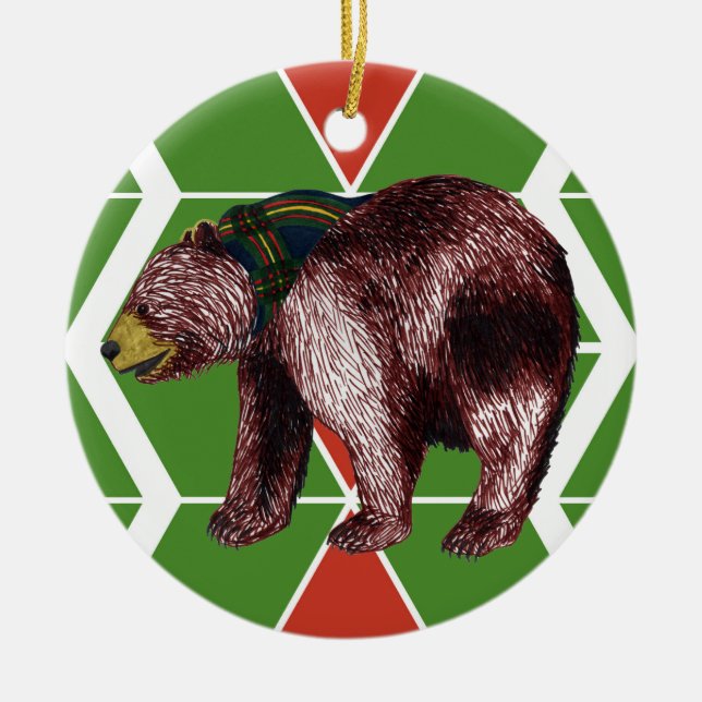 Cerâmica Ornamento de Chevron do urso de Gilwell (Frente)