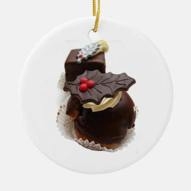 Cerâmica ornamento de chocolate de natal (Frente)