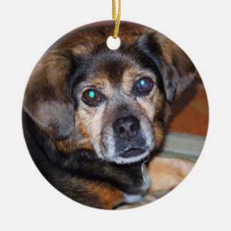 Cerâmica Ornamento de Chrstmas do cão de Puggle