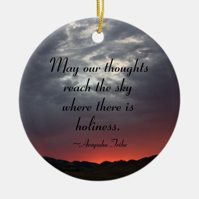 Cerâmica Ornamento de Citação do Arapaho Indiano (Frente)