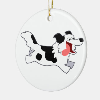 Cerâmica Ornamento de Collie de Borda de Cartoon Correspond
