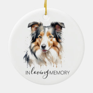 Cerâmica ornamento de coloração aquática memorial Collie