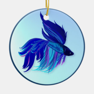 Cerâmica Ornamento de combate Siamese azul grande dos