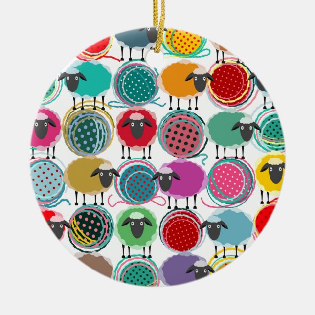 Cerâmica Ornamento de confecção de malhas - SRF (Frente)