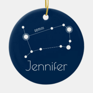Cerâmica Ornamento de constelação Gemini Personalizado