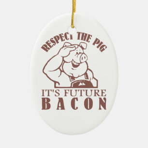 Cerâmica ornamento de cor personalizado PIG TO BACON