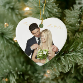 Cerâmica Ornamento de Coração de Casamento Personalizado
